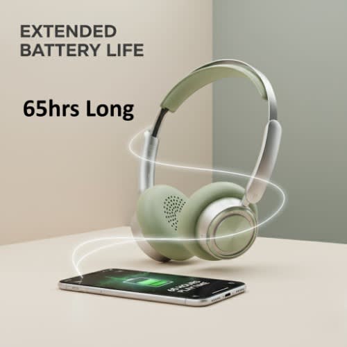 Bluetooth 5.4 Retro Headphone With 65hrs Battery & Noise Cancellation -rb-830bh- Green - View 3