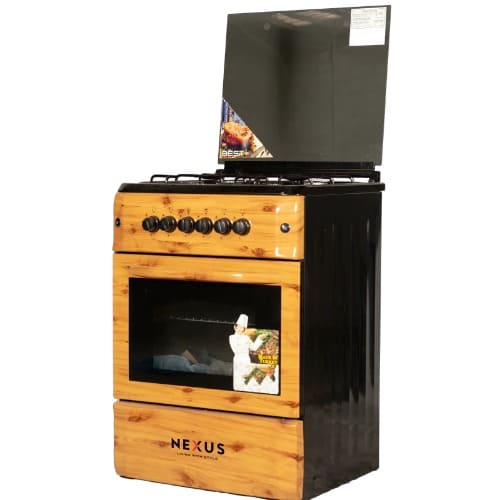3 Gas Burner + 1 Electric Hotplate Standing Cooker Nx-6004 Bs Wood Finish - View 2