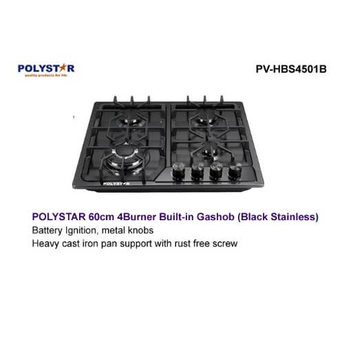 Tempered Glass 4 Burner Gas Cooker-top - 60cm X50cm - View 3
