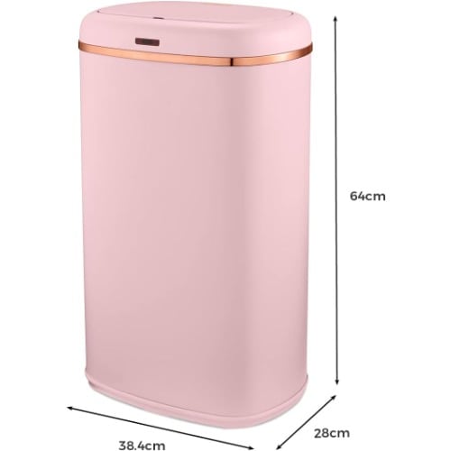 Tower Cavaletto Square Sensor Bin - Pink And Rose Gold - 58L - View 8