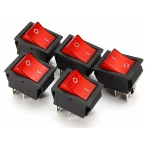 Red On/off Rocker Switch – Kcd1 – 2 Pin / 3 Pin 5pcs - View 2