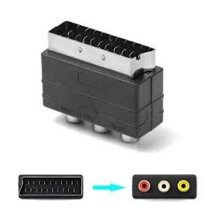 Scart Male Plug To 3rca Phono Female Av/tv Adapter Input For Ps4 For Wii Dvd/vcr - View 3