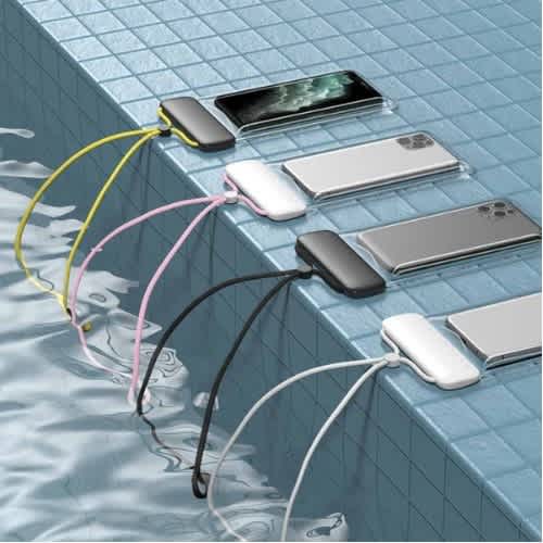 Baseus Let's Go Slip Cover Universal Ipx8 Waterproof Phone Bag - White - View 3