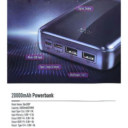 Star 200  15w With 20,000 Mah And Type C Output - View 3