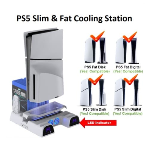 Ps5 Multifunctional Cooling Station- Controller Charging Dock & Discs Rack - View 9