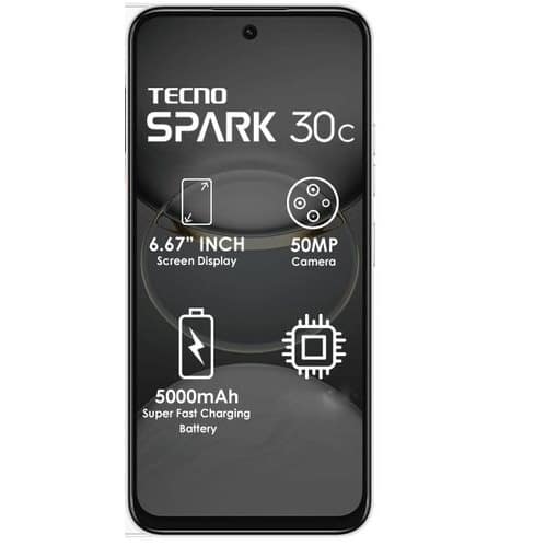 Spark 30c  - 6GB RAM - 128GB ROM - 4g - Dual Sim - Fingerprint - 5000mAh - Black - View 3