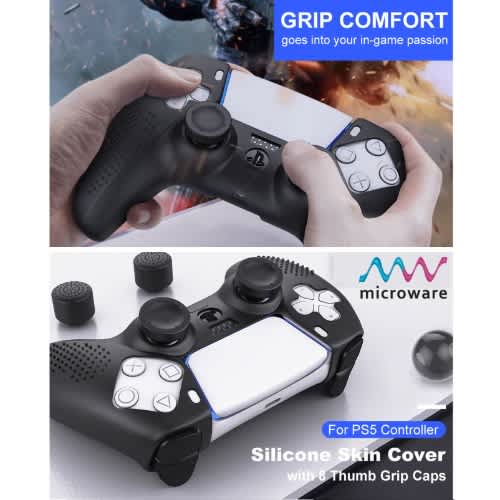 Protective Silicone Cover For Ps5 Controller – Includes 2 Analog Stick Caps - View 3