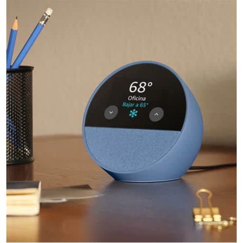 Echo Spot Great For Nightstands- Smart Alarm Clock With Alexa- Ocean Blue - View 2