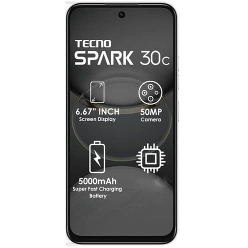 Spark 30c - 6.67" - 4GB RAM - 128GB ROM  - Dual Sim - Fingerprint - 5000mAh - Black - View 2