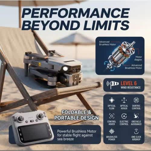 Drone K19 Max GPS Dual Camera 5G Remote Control  Airdrop 4.5 inch Screen Display - View 5