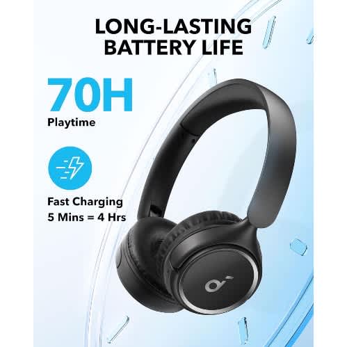 Soundcore H30i Wireless On-ear Headphones- Foldable Design- Pure Bass- 70h Playtime - View 2