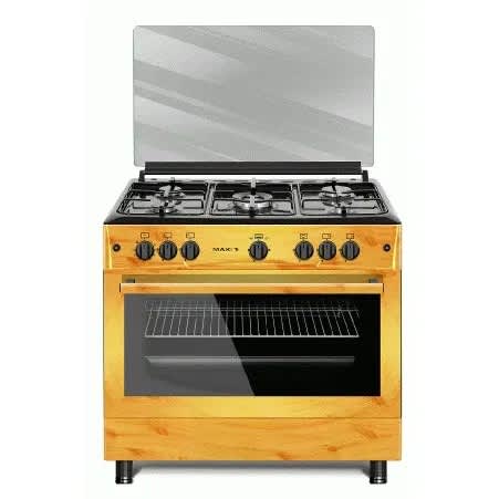 5 Burner Gas Cooker – Wood - View 1