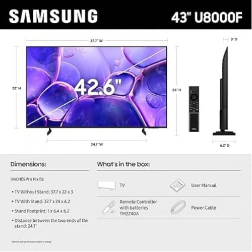 Samsung 43" Uhd Fhd Smart Tv - Ua43f8000fumte - View 3