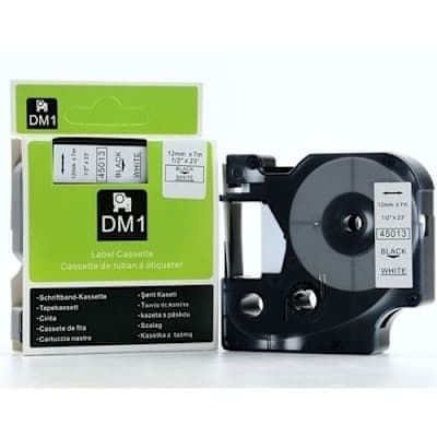 Cartridge 12mm Black And White Label Printer Cassette Dymo - View 1