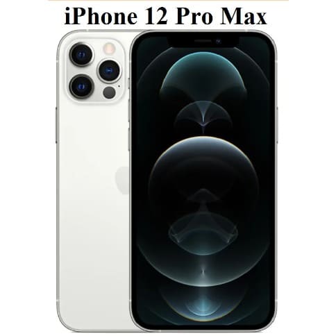 iphone 12 Pro Max - 6.7" - 6GB RAM - 128GB ROM - 5g - Nano Sim + E-sim - 3000mAh - White - Renewed