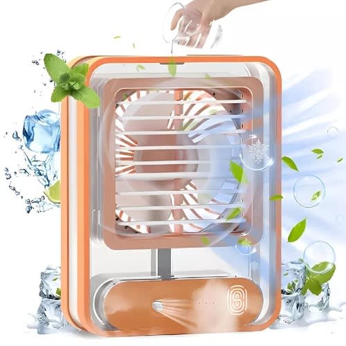 Mini Air Cooler Fan With Humidifier - Mist Water Sprayer - View 2