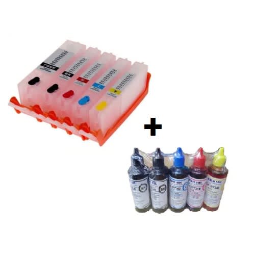 Refillable Ink Cartridge Canon Ts704 - 480/481 + Bulk Refill Ink - Black+Cyan+Magenta+Yellow+PGBK - View 1