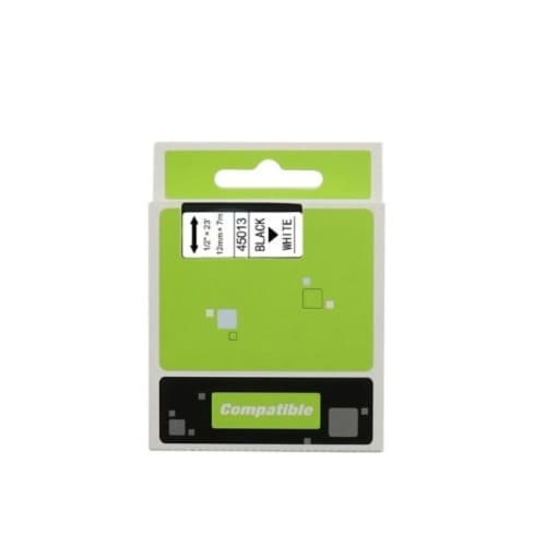Standard D1 45013 Labeling Tape - Black Print On White Tape - 1 Cartridge - View 3