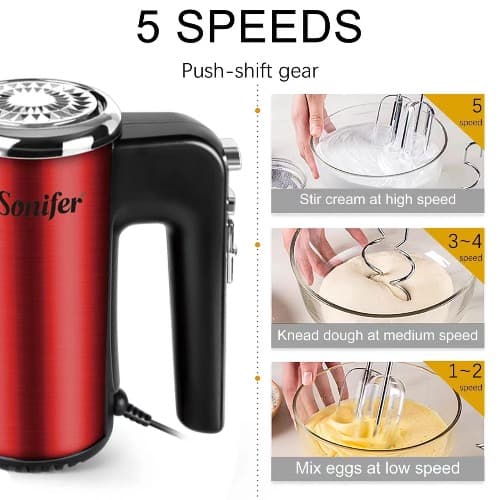 5 Speed Stainless Steel Handheld Mixer 400w - View 5