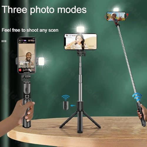 Selfie Stick Tripod Stand With Fill Light And Wireless Bluetooth Remote - View 1