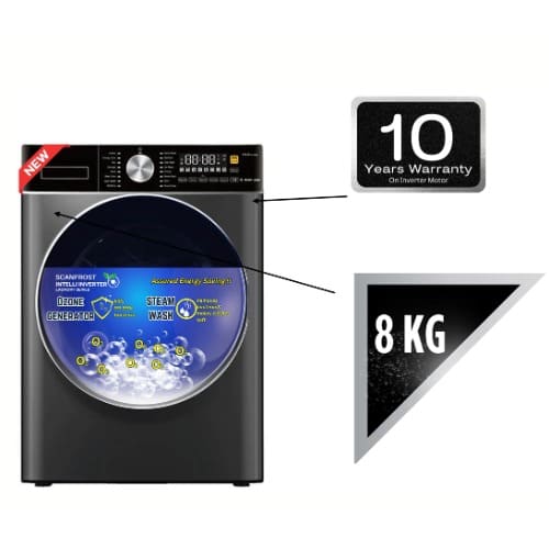 8kg Fully Automatic Front Load Inverter Washing Machine - View 3