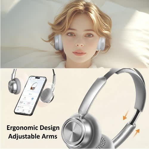 Bluetooth 5.4 Retro Headphone With 65hrs Battery & Noise Cancellation -rb-830bh- Silver - View 8