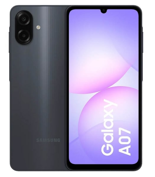 Samsung Galaxy A07 - 4gb+64gb - Black + free Adapter