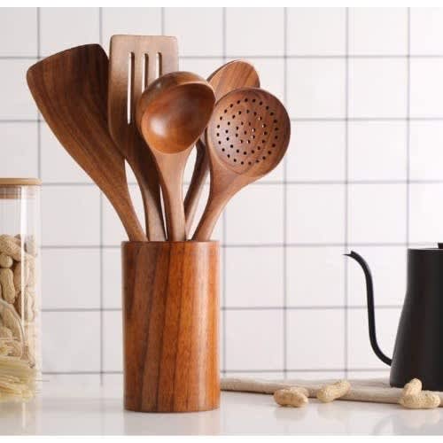 Wooden Cooking Kitchen Spoon Set -5pcs - View 4