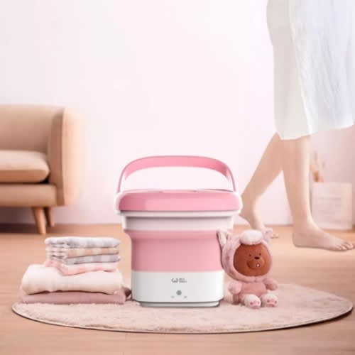 Foldable Washing Machine - Pink - View 2