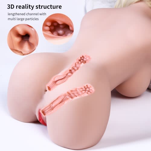 Realistic Silicone Sex Doll - Big Breast Half Body Adult Doll With Blonde Hair - View 3