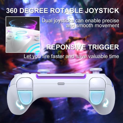 Wireless Controller For Ps4 With Led Lighting - Remote Control For Ps4 With Double - View 4