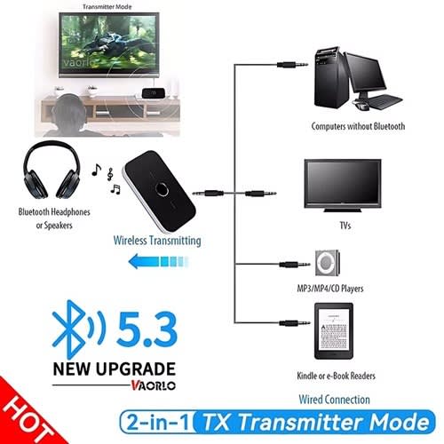 Upgrade B6 2 In 1 Bluetooth 5.3 Audio Receiver Transmitter 3.5mm Aux+rca - 600mah - View 3