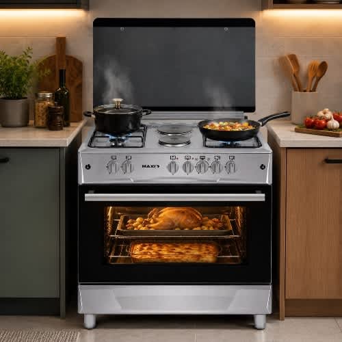 Advanced Burners - 60 x 90cm 4 Gas + 2 Hotplates Gas Cooker & Oven - Complete Accessories Inc - View 2