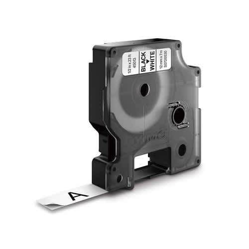D1 45013 12mm X 7m Label Tape - Black On White