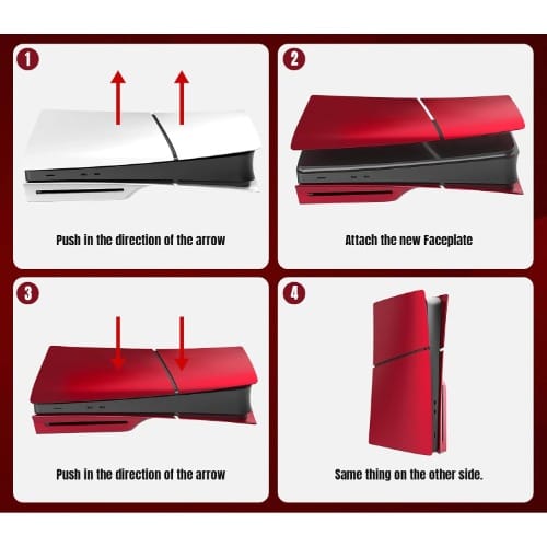 Cover Plates For Ps5 Slim- Compatible With Playstation 5 Slim Faceplate Volcanic- Red - View 3