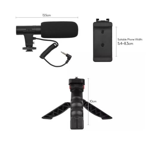 Video Making Kit - With Tripod Stand - Remote - Led Light - Microphone - View 2