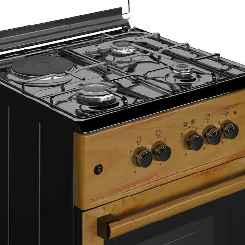 3 Gas Burner 1 Electric Standing Gas Cooker - Wood - View 2