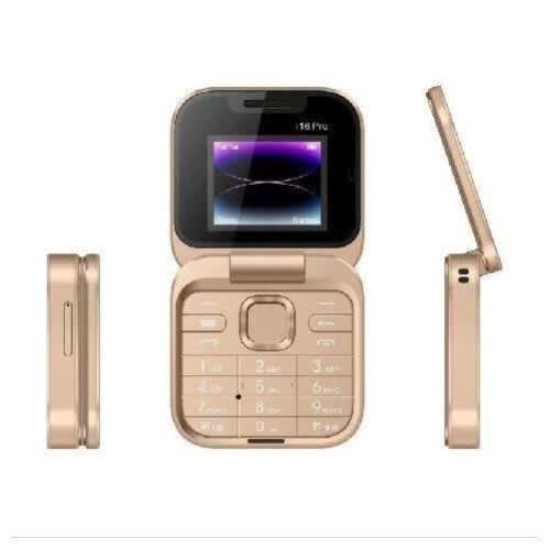 I16pro Mini Flip Phone Dual Sim Magic Voice Changer Camera Phone 3000mah - Gold - View 4