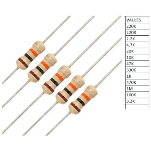 Essential Resistor Starter Pack – 1/4w Carbon Film Resistors For Arduino & Electronics - 1 - View 3