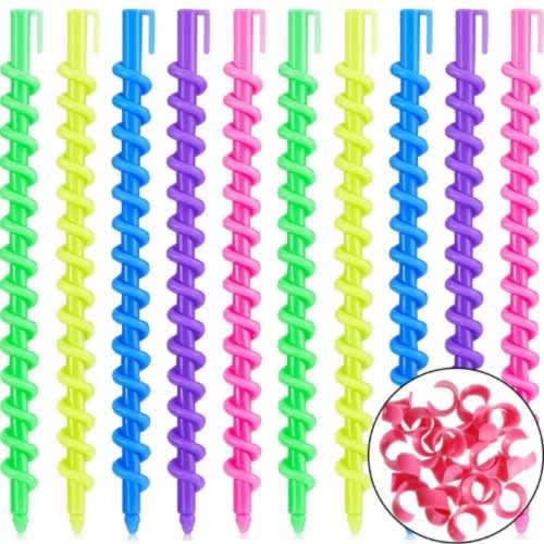 Plastic Spiral Hair Curlers Multicolors -20pcs - View 3