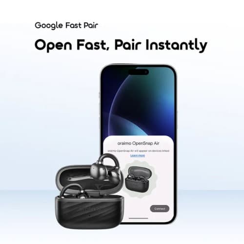Opensnap Air Open-ear True Wireless Earbuds - Black - View 7