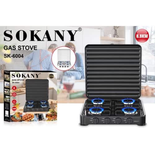 4-burner Gas Stove - Cast Iron Burners Auto-ignition - Black - 8.8kw - View 2