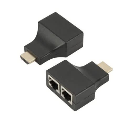 Hdmi Extender Adapter Over Cat5e/6 - 1 Pair - Hdmi Repeater To Rj45 Ethernet Network Convert - View 1