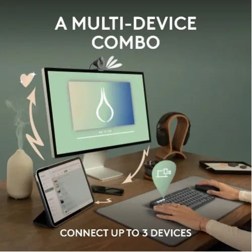 Pebble 2 Combo Wireless Keyboard And Mouse - View 3