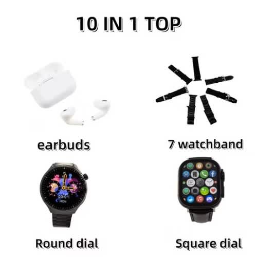 I80 Suit Extreme - 2 Smartwatches + Wireless Earbuds + 7 Straps - 10-in-1 Gift Set - View 5