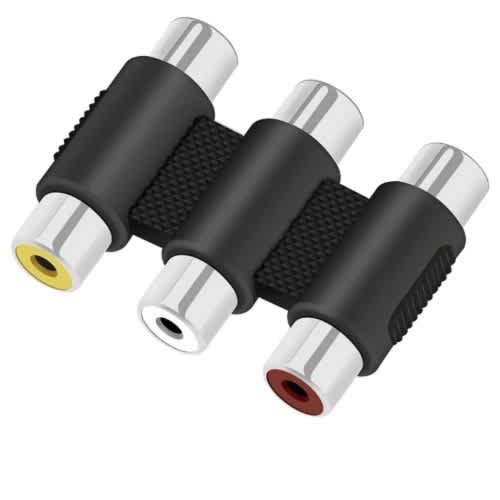Female To Female Av 3 Rca Audio & Video Coupler Adapter - View 3