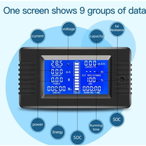 Dc Battery Monitor Meter Multifunction With 300a Shunt - View 2