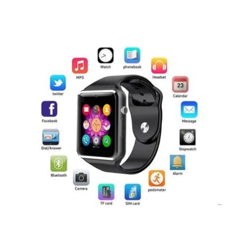 A1 Phone Smart Watch With Sim And Memory Card Slots – Black - View 2