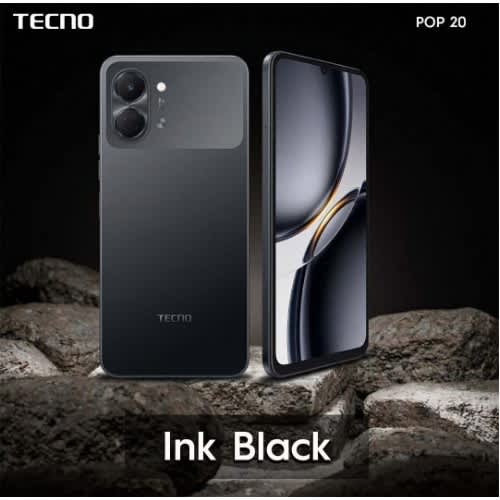 Pop 20 - 6.75" - 64GB ROM - 4GB+4GB RAM - 4G Dual SIM - Fingerprint - 5000mAh - Black - View 2
