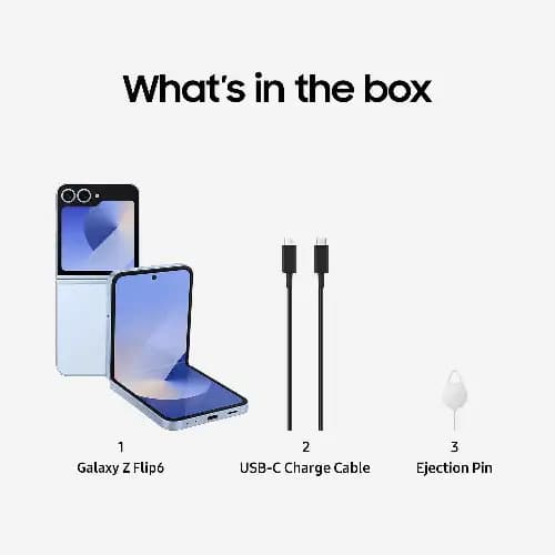 Galaxy Z Flip 6 - 6.7" - 512GB ROM - 12GB RAM - 5G - Single Nano Sim + eSim - 4000mAh - Blue - View 3
